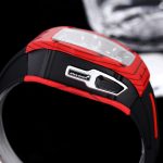 Luxury Sport Super Clone Richard Mille RM 40-01 Red Carbon Fiber Case Watch With Black Rubber Strap image 8