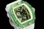 Luxury Super Clone Richard Mille RM 26-01 Panda Tourbillon Watch Full Crystal Case Skeleton Dial with White Rubber Strap image 3