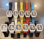 Richard Mille RM 88 Smiley Automatic Tourbillon Best Swiss Super Clone – 39mm White Ceramic Blue Strap image 13