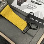 Swiss Super Clone Richard Mille RM 12-01 Tourbillon Watch – Bold Yellow Fabric Strap, Carbon Fiber Barrel Case, Skeleton Dial image 10