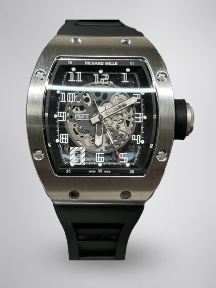 Swiss Richard Mille RM 010 Super Clone – Skeleton Dial Men’s Watch With Black Rubber Strap And Sapphire Crystal image 1