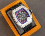 Luxury Super Clone Richard Mille RM 030 Super Clone PSG Watch, Skeleton Dial, Titanium Case, Black Rubber Strap image 3