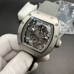 Richard Mille RM055 Bubba Watson Super Clone Titanium Skeleton Dial Gray Nylon Strap image 2