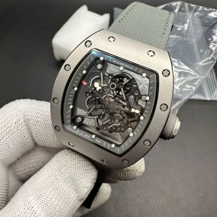 Richard Mille RM055 Bubba Watson Super Clone Titanium Skeleton Dial Gray Nylon Strap image 2