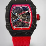 UMI RM 67-02 Sebastien Ogier Black Forged Carbon Red Fabric Strap Super Clone Watch image 1