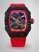 UMI RM 67-02 Sebastien Ogier Black Forged Carbon Red Fabric Strap Super Clone Watch image 1