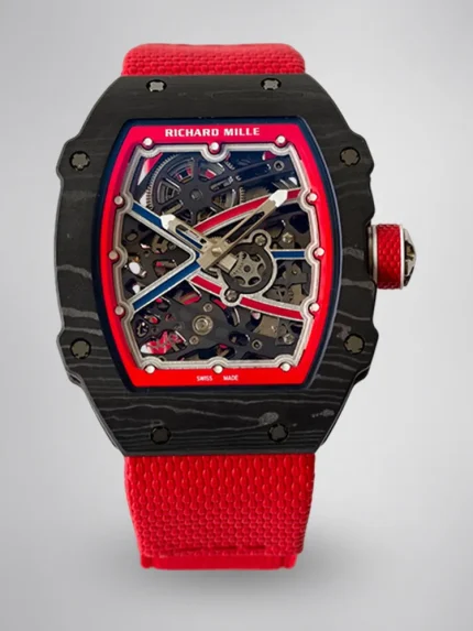 UMI RM 67-02 Sebastien Ogier Black Forged Carbon Red Fabric Strap Super Clone Watch image 1