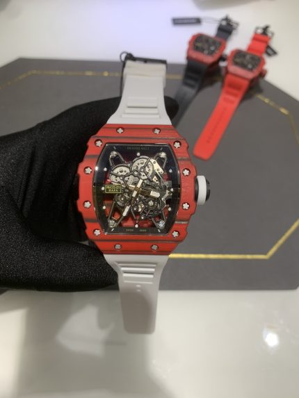 Swiss Richard Mille RM 35-01 Super Clone Rafael Nadal Red Case Watch – Carbon Fiber Case, Luxury Sport Design image 2