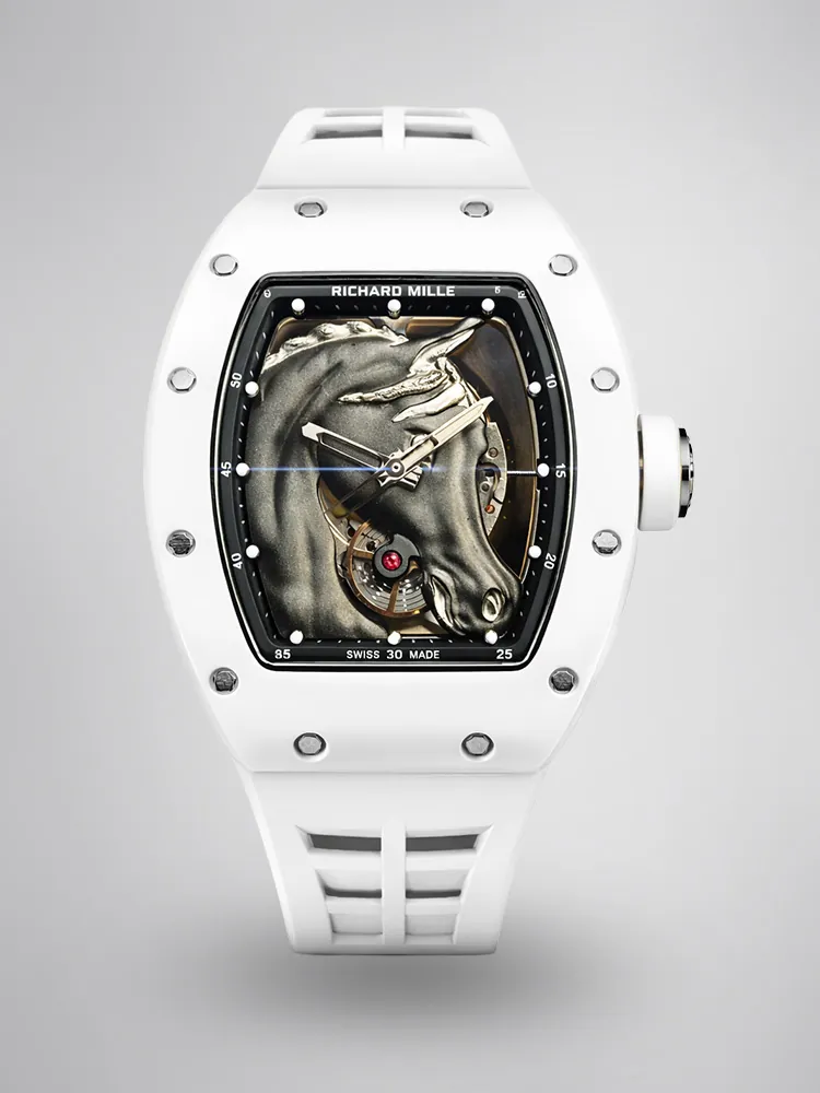Richard Mille RM 52-02 White Horse Tourbillon Swiss Movement Super Clone image 1 Richard Mille RM 52-02 White Horse Tourbillon Swiss Movement Super Clone image 1