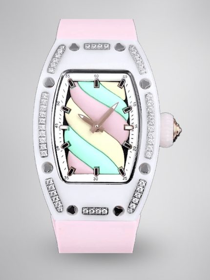 Swiss Super Clone Richard Mille RM 07-01 Bonbon Collection Pink Marshmallow – Diamond Ceramic Case, Ladies Luxury Watch image 1