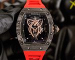 High-end Super Clone Richard Mille RM 019 NTPT Carbon Case Red Strap Tourbillon Watch Diamond Celtic Knot Skeleton Dial image 2