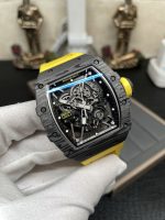 Swiss Super Clone Richard Mille RM 35-02 Watch For Men – Skeleton Dial, Yellow Rubber Strap, Luxury Sport Design image 5