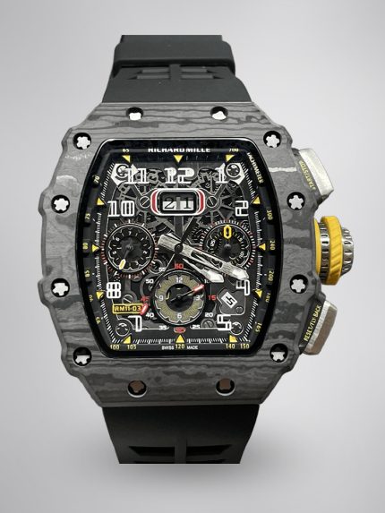 Best Richard Mille RM 11-03 Super Clone Watch For Men – Swiss Movement, Skeleton Dial, Carbon Fiber Case image 1