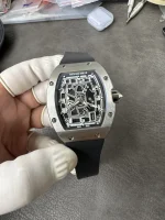 Richard Mille RM 67-01 Ultra Thin Titanium Skeleton Super Clone Watch Black Rubber image 7