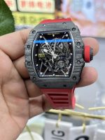 Super Clone Richard Mille RM35-02 Red Rubber Strap Swiss Movement Sports Watch image 9
