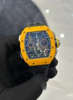 Super Clone Richard Mille RM 65-01 McLaren W1 Yellow Automatic Skeleton Watch image 5