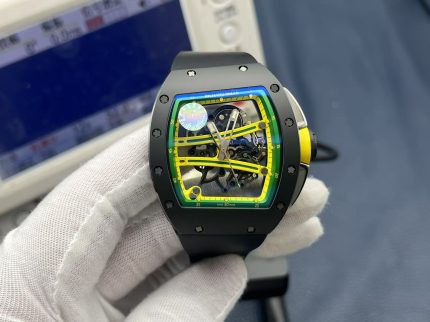 Super Clone Richard Mille RM 61-01 Yohan Blake Super Clone RMUL2 Skeleton Manual Wind Watch Black Rubber Strap image 2