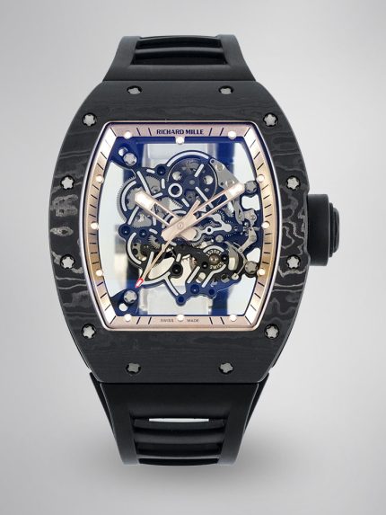 Richard Mille RM055 Skeleton Watch with Black Rubber Strap – Swiss Super Clone image 1