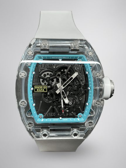 Super Clone Richard Mille RM 35-01 Rafael Nadal Watch – Swiss Tourbillon Movement, Skeleton Dial, Crystal Glass Case image 1
