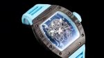 Swiss Super Clone Richard Mille RM 055 Yas Marina Circuit Watch – Skeleton Dial, Blue Rubber Strap, Ultimate Precision image 9