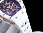 Swiss Super Clone Richard Mille RM 047 Samurai Skeleton Tourbillon Watch With White Rubber Strap – Exquisite Design image 5