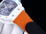 Best Swiss Super Clone Richard Mille RM 53-01 Tourbillon – Premium Carbon TPT Case, Sporty Orange Strap, Skeleton Design image 4