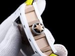 Best Super Clone Richard Mille RM 047 Tourbillon Watch For Men – Samurai Design, Ceramic Case, Skeleton Dial, Yellow Strap image 6