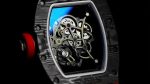 High-End Swiss Richard Mille RM 055 Super Clone Carbon NTPT Watch with Red Rubber Strap & Skeleton Dial image 7