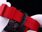 Luxurious Super Clone Richard Mille RM 055 Bubba Watson Black Ceramic Case with Red Rubber Strap – Bold Skeleton Dial image 11
