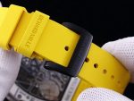 Super Clone Richard Mille 62-01 Tourbillon ACJ Watch with Yellow Rubber Strap – High-Precision Skeleton Dial & Titanium Case image 9