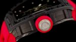 High-End Swiss Richard Mille RM 055 Super Clone Carbon NTPT Watch with Red Rubber Strap & Skeleton Dial image 8