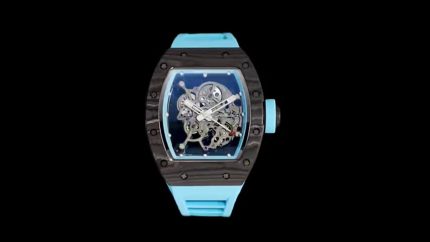 Swiss Super Clone Richard Mille RM 055 Yas Marina Circuit Watch – Skeleton Dial, Blue Rubber Strap, Ultimate Precision image 2