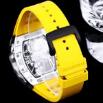 Super Clone Richard Mille 62-01 Tourbillon ACJ Watch with Yellow Rubber Strap – High-Precision Skeleton Dial & Titanium Case image 8