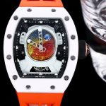 Swiss Richard Mille RM 52-05 Super Clone Pharrell Williams Limited Edition Watch – White Ceramic Case, Orange Strap image 3