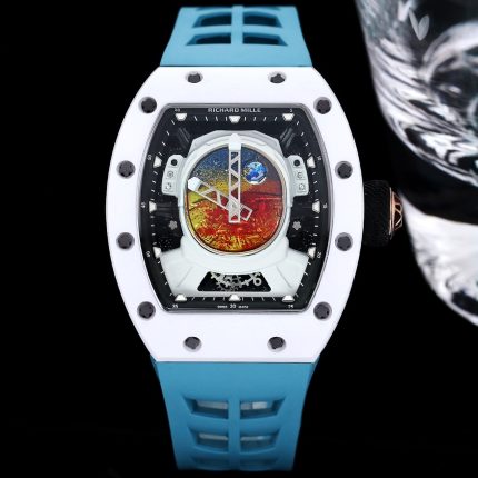 Richard Mille RM 52-05 Pharrell Williams Super Clone Watch – White Ceramic Case, Swiss Movement, Astronaut Dial, Blue Strap image 2
