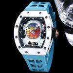 Richard Mille RM 52-05 Pharrell Williams Super Clone Watch – White Ceramic Case, Swiss Movement, Astronaut Dial, Blue Strap image 4