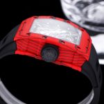 Swiss Super Clone Richard Mille RM 35-02 Rafael Nadal Red Carbon Watch With Black Rubber Strap – Lightweight And Striking Design image 8