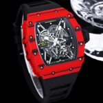 Swiss Super Clone Richard Mille RM 35-02 Rafael Nadal Red Carbon Watch With Black Rubber Strap – Lightweight And Striking Design image 5