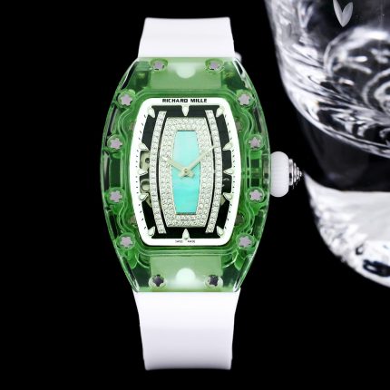 Luxury Super Clone Richard Mille RM 07-02 Ladies Diamond Green Bezel Watch For Elegant Women image 2