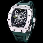 Super Clone Richard Mille RM 35-02 Green Rubber Strap Watch – Swiss Luxury Men’s Timepiece With Skeleton Dial image 3