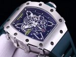 Super Clone Richard Mille RM 35-02 Green Rubber Strap Watch – Swiss Luxury Men’s Timepiece With Skeleton Dial image 4