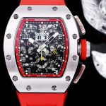 Richard Mille RM 011-FM Super Clone – Red Rubber Strap & Precision Swiss Movement For Elite Style image 3