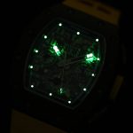 Swiss Super Clone Richard Mille RM 011-FM Watch – Carbon Fiber Barrel Case, Skeleton Dial, Premium Yellow Rubber Band image 10
