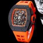 Best Richard Mille RM 011-FM Super Clone Felipe Massa Orange Storm Ceramic Men’s Watch – Orange Rubber Strap image 4