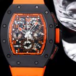Best Richard Mille RM 011-FM Super Clone Felipe Massa Orange Storm Ceramic Men’s Watch – Orange Rubber Strap image 3