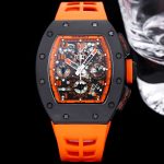 Best Richard Mille RM 011-FM Super Clone Felipe Massa Orange Storm Ceramic Men’s Watch – Orange Rubber Strap image 2