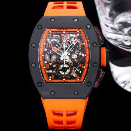 Best Richard Mille RM 011-FM Super Clone Felipe Massa Orange Storm Ceramic Men’s Watch – Orange Rubber Strap image 2