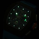 Best Super Clone Richard Mille RM 11-05 Swiss Watch – Blue Rubber Strap, Skeleton Dial, Carbon Fiber Case image 10