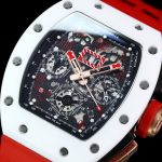 Luxury Swiss Super Clone Richard Mille RM 011 Felipe Massa White Demon Watch With Red Rubber Strap – Ultimate Precision & Bold Design image 7