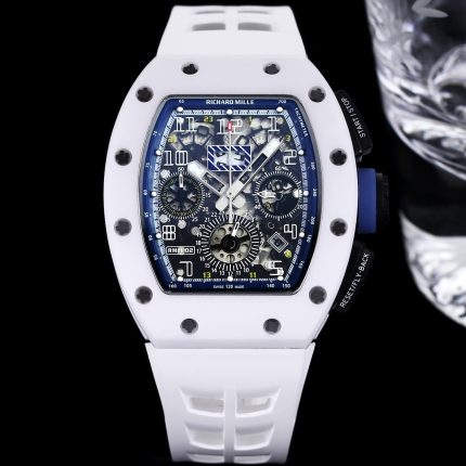 Men’s Richard Mille RM 011 Super Clone Chronograph Watch – White Ceramic Case With Skeleton Dial image 2